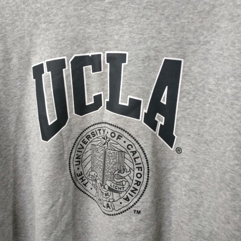 Crewneck Sweater UCLA University Grey Wanita Cewek Abu Tag Label Free Paper Bag