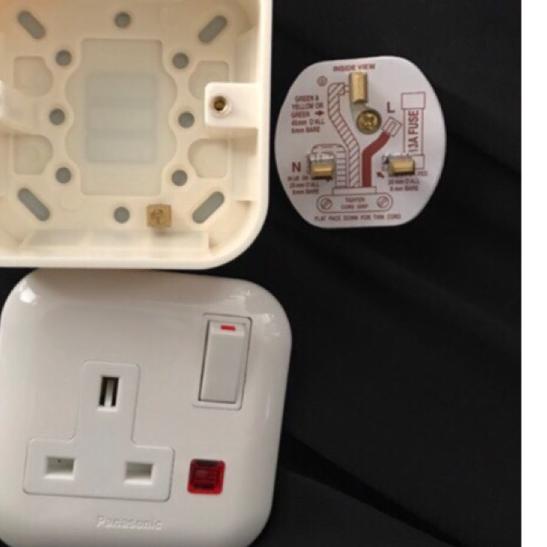 ☪ Stop kontak Ac panasonic + steker + outbow dus stop kontak ac panasonic 1 set ✯