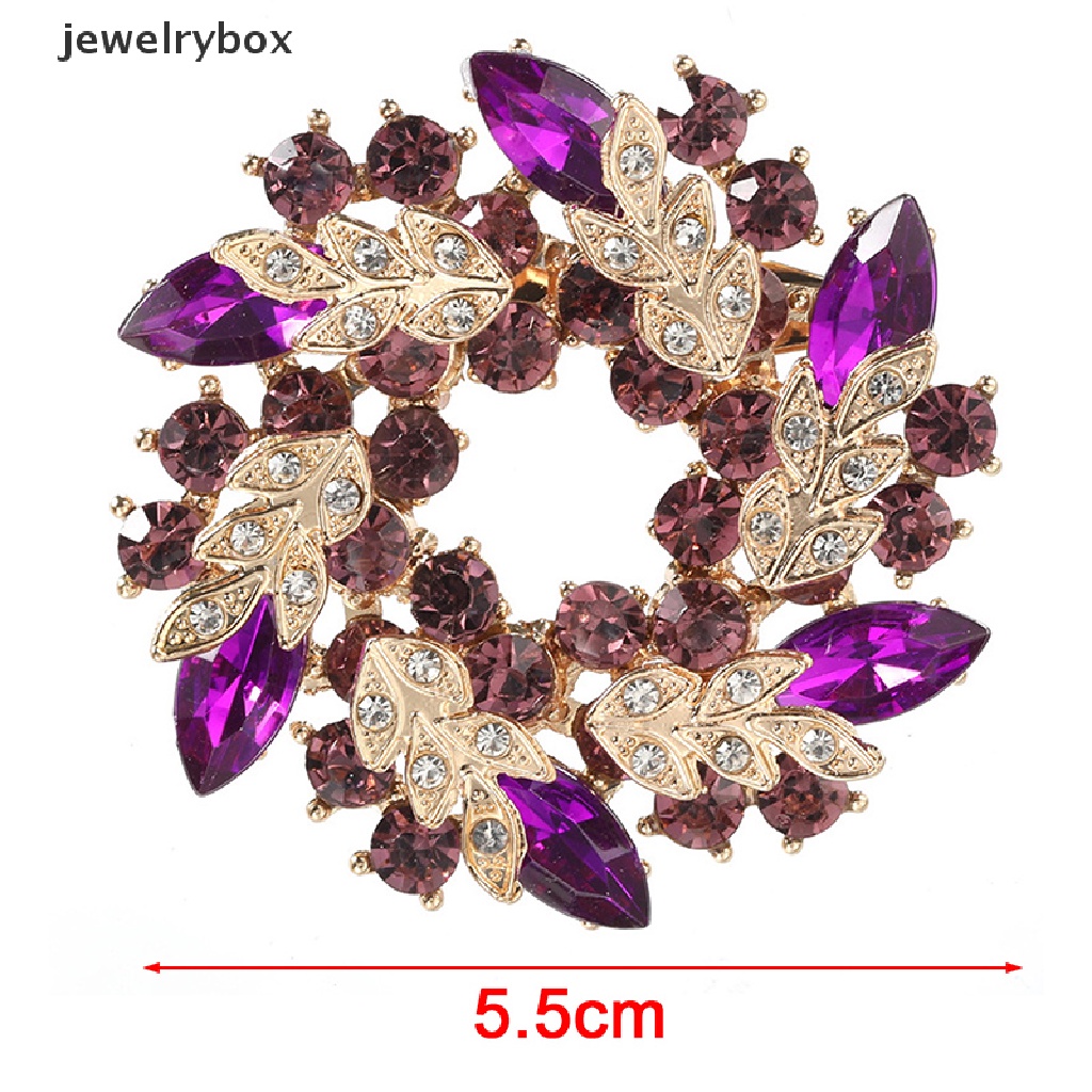 [jewelrybox] Wanita Bros Syal Bling Bling Kristal Berlian Imitasi Bunga Bros Pin Butik