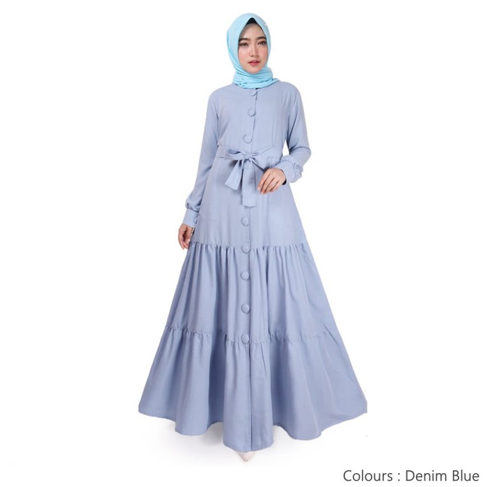 Busana baju dress syari gamis Muslimah Wanita Dewasa Terbaru BS008 - dusty