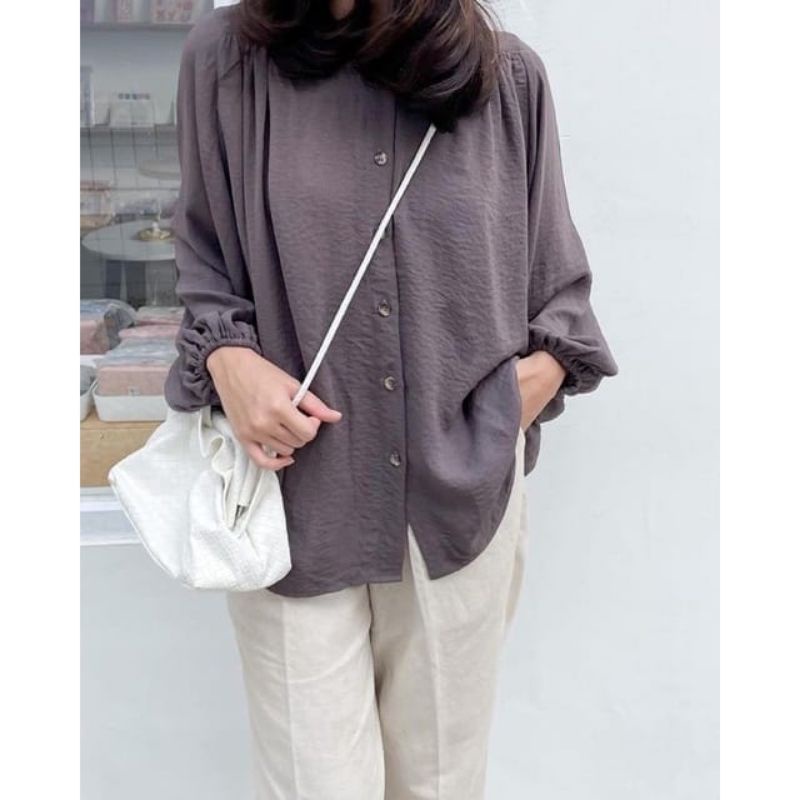 Vella blouse rayon Crinkle jumbo / Atasan jumbo / korean style / Atasan wanita murah