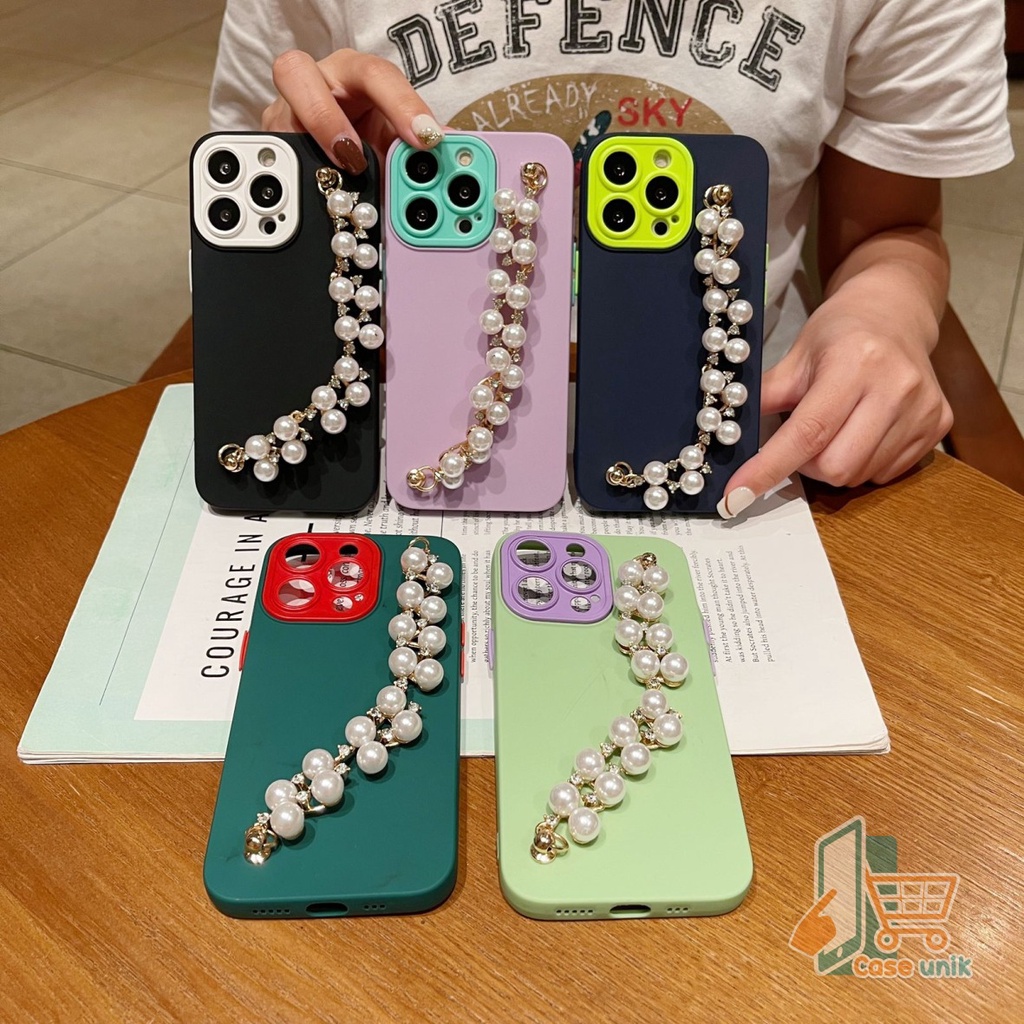 SOFTCASE NALLE RANTAI MUTIARA MACARON CANDY KOPER 2IN1 PROTECTION REALME 5 5I C3 8 PRO 9 8 V13 PRO CS4537