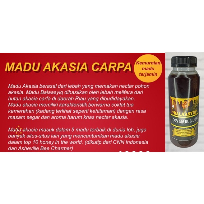 100% Madu Murni Hutan Hitam 250ml Meningkatkan Imun Nafsu Makan Manyembuhkan Radang Sariawan Panas Dalam Demam Batuk Flu Kolesterol Maag Diabetes Luka dll