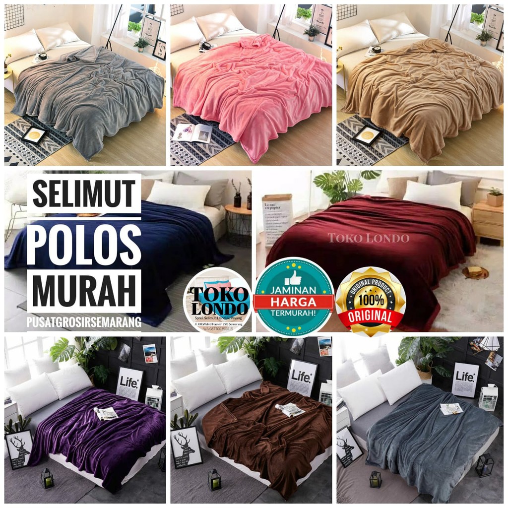 Selimut Polos Tebal 600gr ANNA D&amp;Z Selimut Bulu Polos Abu2 golden krem navy maroon light brown Selimut Hotel Luxury Premium Blanket Murah