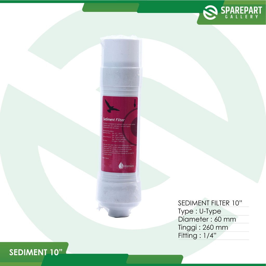 Filter sediment U-type 10&quot; dispenser RO