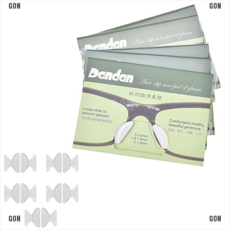 Gongjing1 5 Pasang Bantalan Hidung Kacamata Bahan Silikon anti slip 1.8mm