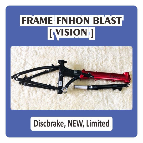 Frame Fnhon Blast Vision Discbrake 20 inch Merah Hitam Aluminium Folding Bike Seli Sepeda Lipat