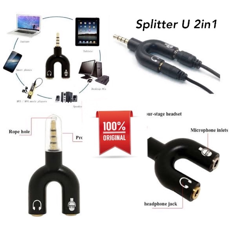 PROMO SPLITTER U NONPACK JACK 3.5MM TO DUAL FEMALE