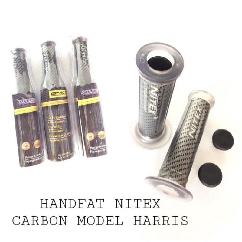 HANDFAT HANGRIP NITEX CARBON MODEL HARRIS UNTUK SEMUA MOTOR UNIVERSAL PRODUK 100% SESUAI IKLAN