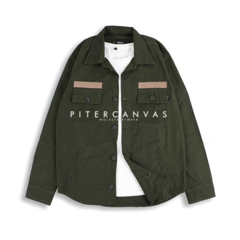 JAKET TRUCKER / KEMEJA CANVAS PITTER SK II / TRUCKER JAKET PRIA WANITA CANVAS