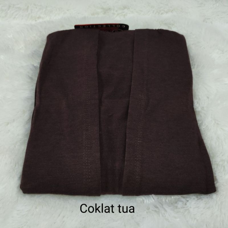 Outer Cardigan Spandek Rayon Polos Wanita Jumbo Premium Terbaru Size XL-L4 Adem Halus-Coklat tua