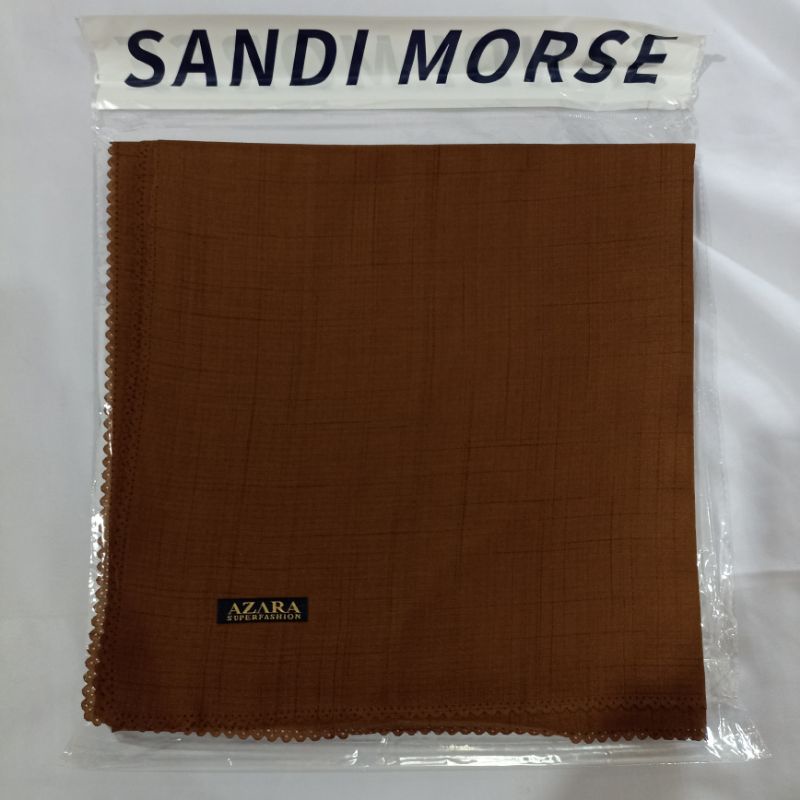 Jilbab SANDI MORSE LC azara voal waffel lasercut terbaru kerudung segiempat murah grosir terbaru-Sanmor Choco