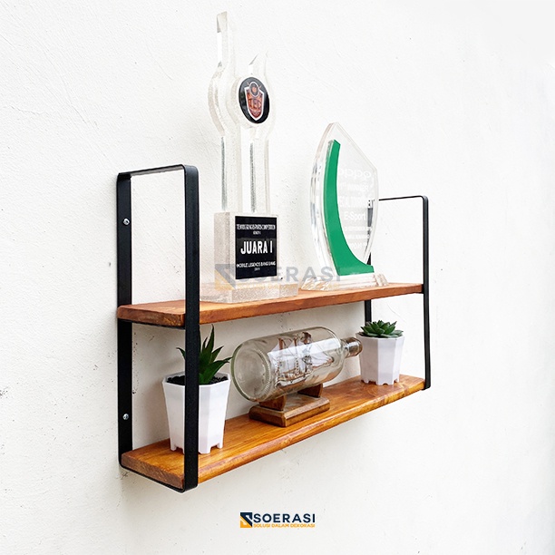 Harga Miring Tora Rak Dinding Tempel Gantung Ambalan Susun Tingkat 2 Ruang Tamu Keluarga Besi Dan