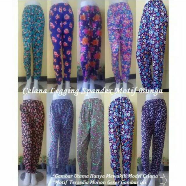 Paket Hemat 3 Pcs Leging Bunga Panjang / Celana Legging / Celana Panjang Wanita / Celana Wanita / Ce