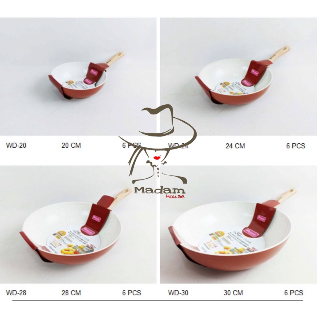 MH MINOWA WOK PAN LAPISAN CERAMIC MARBLE 20 24