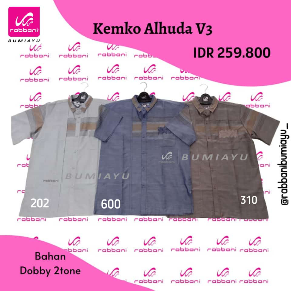 KEMKO ALHUDA V3 RABBANI - KEMEJA KOKO PENDEK RABBANI TERBARU ALHUDA V3