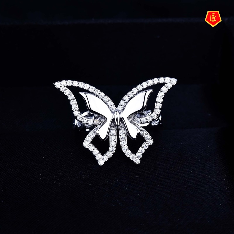 [Ready Stock]Elegant Graceful Fairy Butterfly Chain Ring Advanced Design Sense