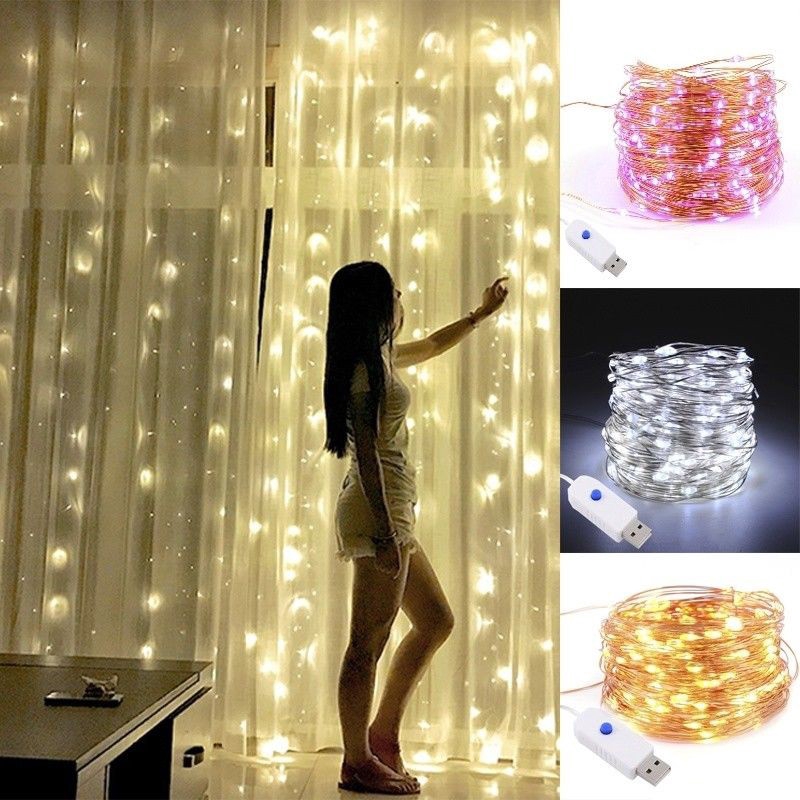 COD  5/10M USB LED Copper Wire String Fairy Light Strip Lamp