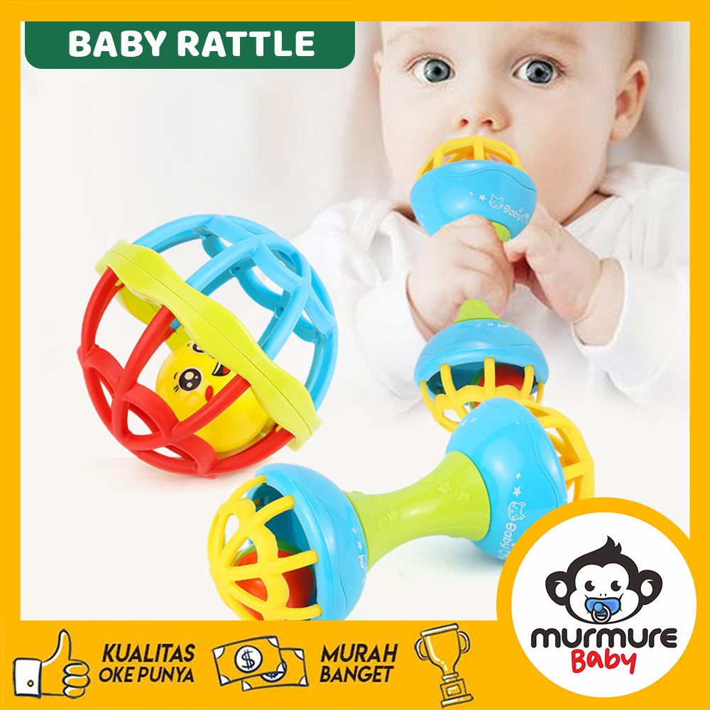MURMURE.BABY | MAINAN KERINCINGAN BAYI / TEETHER RATTLE STICK / MAINAN GIGITAN BAYI BPA FREE