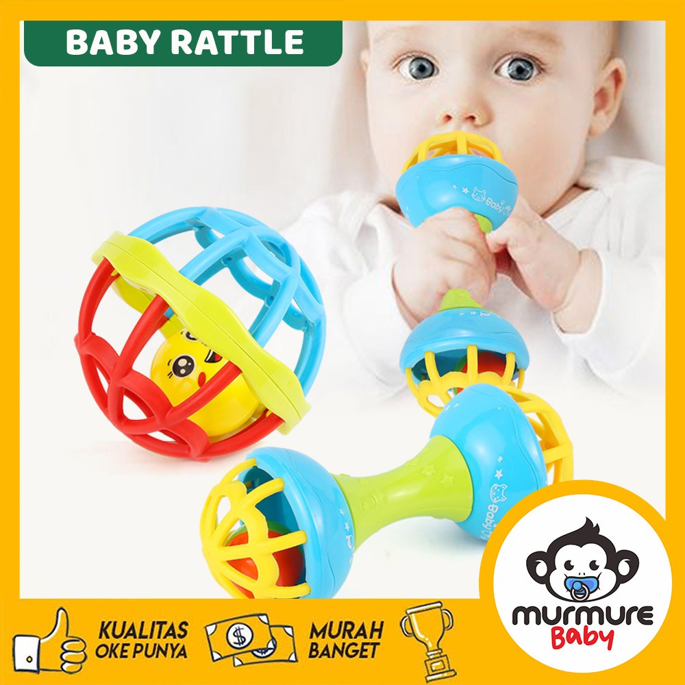 MURMURE.BABY | MAINAN KERINCINGAN BAYI / TEETHER RATTLE STICK / MAINAN GIGITAN BAYI BPA FREE