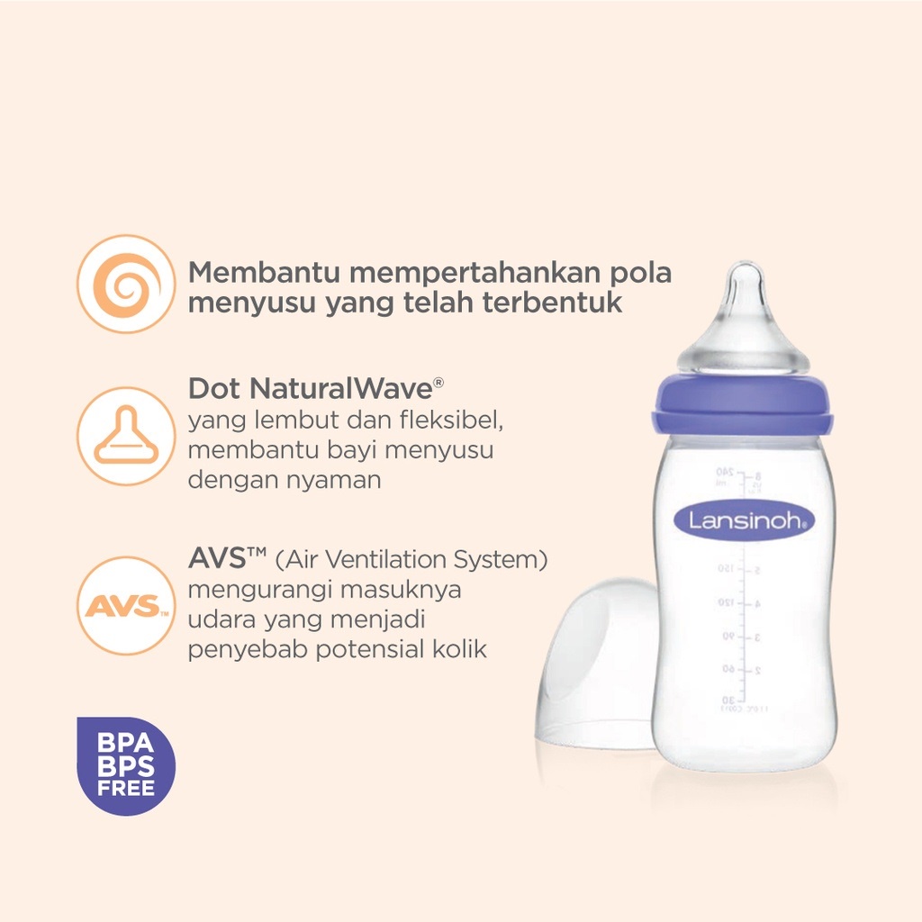 Lansinoh Feeding Bottle With NaturalWave / Botol Susu Bayi