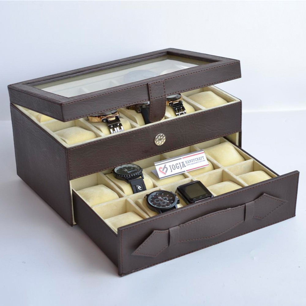 PROMO - Kotak Tempat Jam Tangan isi 20 JUMBO / Large Size Watch Box