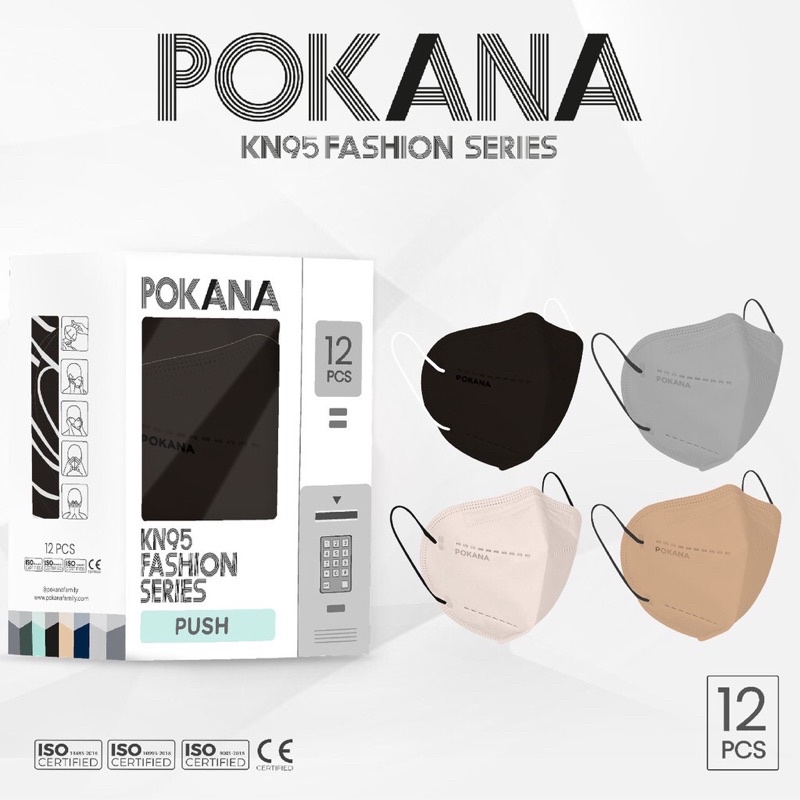 POKANA KN95 6-ply FASHION SERIES Earloop Surgical Face Mask eceran