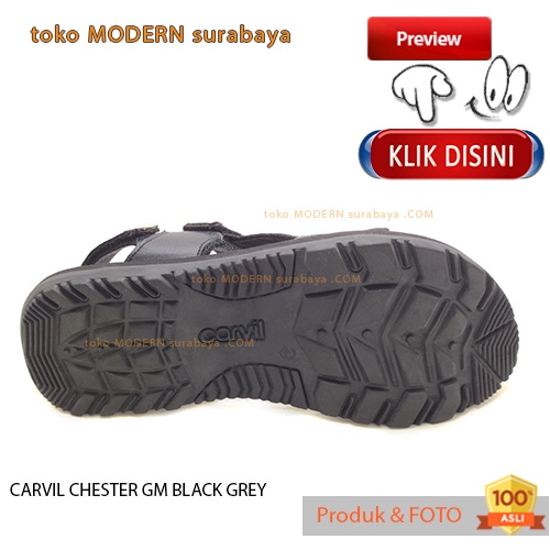 CARVIL CHESTER GM BLACK GREY sandal pria casual sandal gunung slide