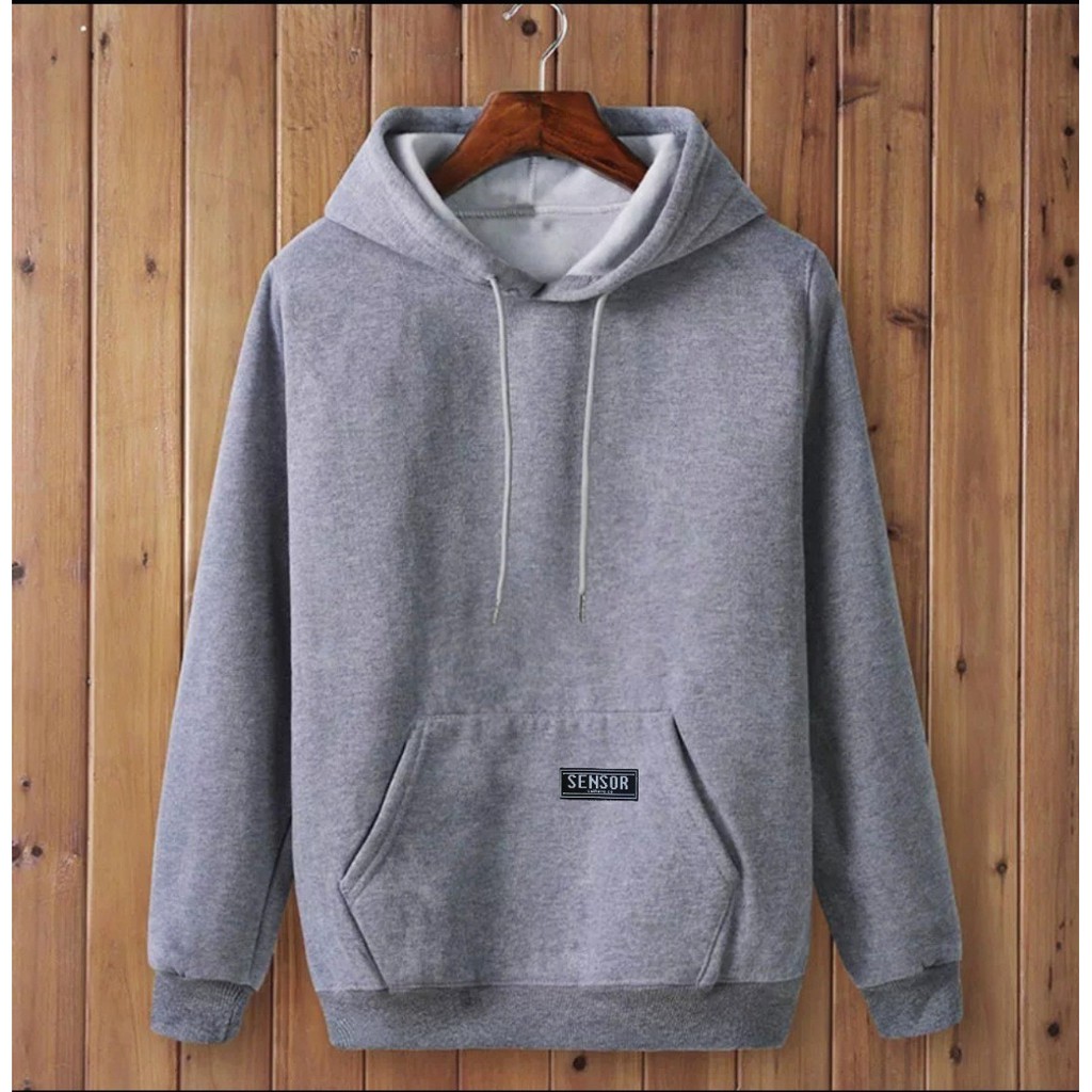 SWEATER PRIA POLOS HOODIE BAHAN FLEECE TEBAL UK L-XXL JUMBO