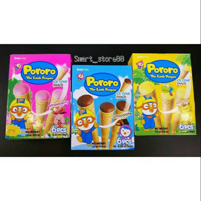 

PORORO CONE SNACK STRAWBERRY | CHOCOLATE | BANANA 54GR