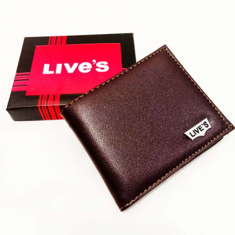 Dompet Pria Live's Bahan Kulit Pu Dompet Distro Cowok free Box Termurah