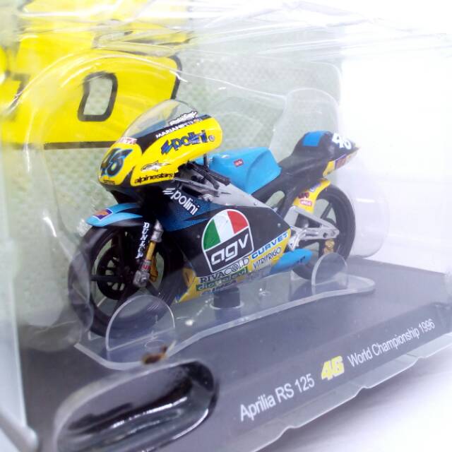 Diecast Leo Models Miniatur Motogp Aprillia RS 125 Valentino Rossi World Championship 1996