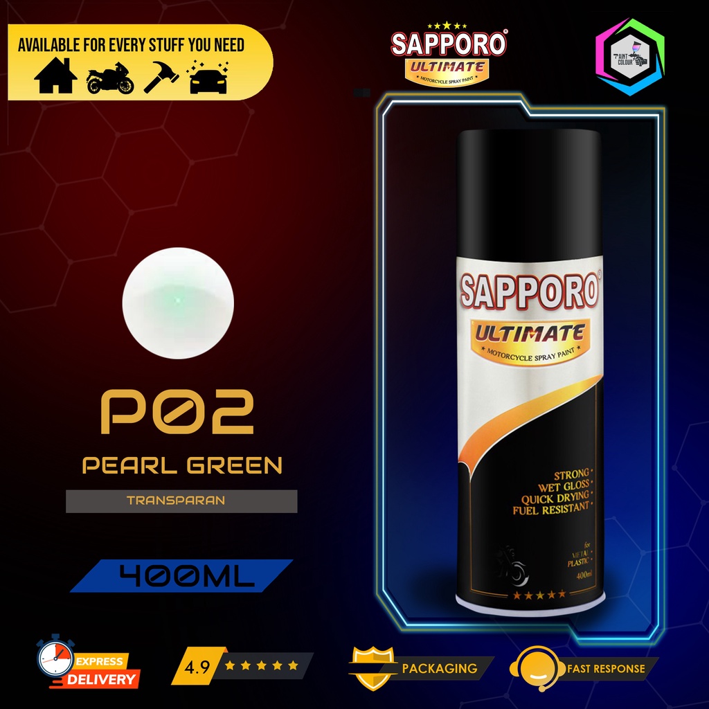 SAPPORO ULTIMATE Metallic Colour Cat Semprot P02 PEARL GREEN