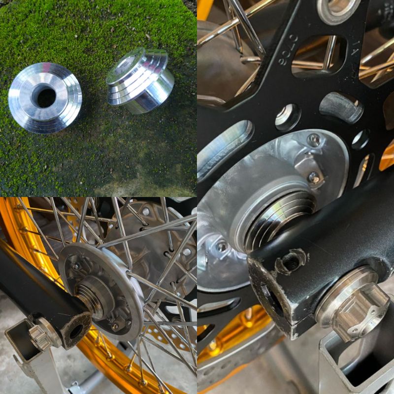 BOSHING CNC TROMOL DEPAN DTRACKER KLX L BF S PNP SHOK SHOCK NINJA R RR BOSH GEARBOX SEPASANG KANAN K