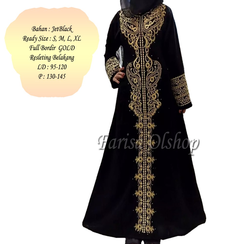 Gamis Abaya Silvana Ori Farisa Abaya Saudi Abaya Bordir Saudi India Turki Abaya Bordir Hitam