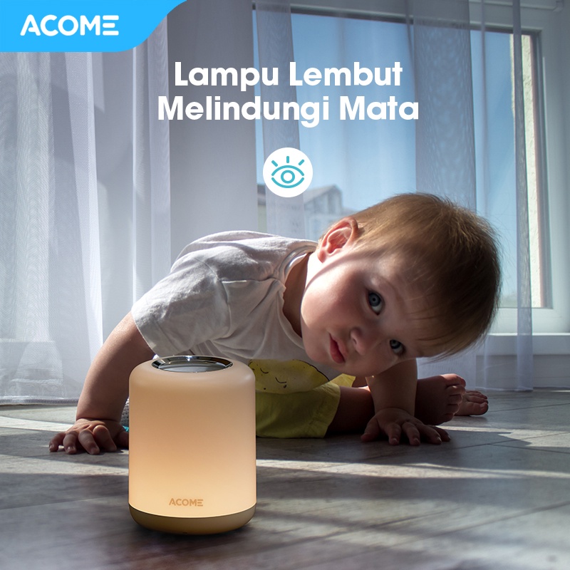 ACOME Lampu Multicolor 16 Juta Warna Cold Light Warm Light RGB Light Lampu Tidur Pintar Lampu Lembut Melindungi Garansi Resmi 1 tahun ALP03 White