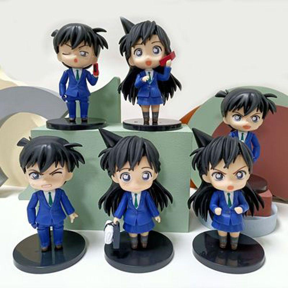 [Elegan] Conan Edogawa 6 Pcs/set Gacha Toys Figure Toys Mouri Ran Koleksi Hadiah Berdiri Molding