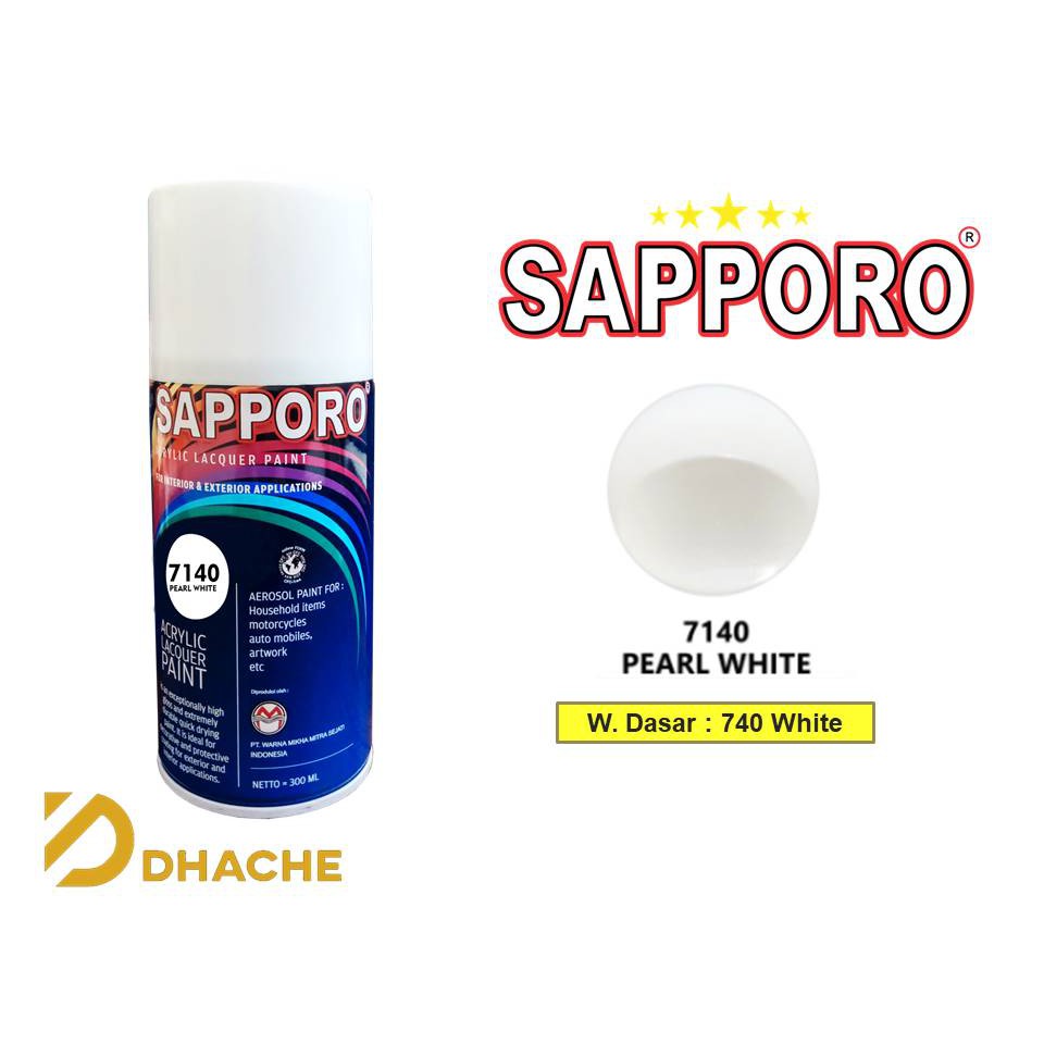 Cat Semprot Sapporo 7140 Pearl white / Pilok / Pylox / Sapporo Putih Mutiara / Pilok Putih