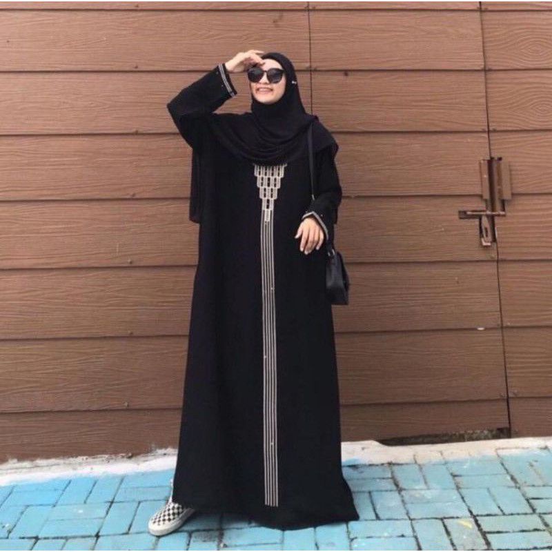 ABAYA hitam ALMA PIRAMID