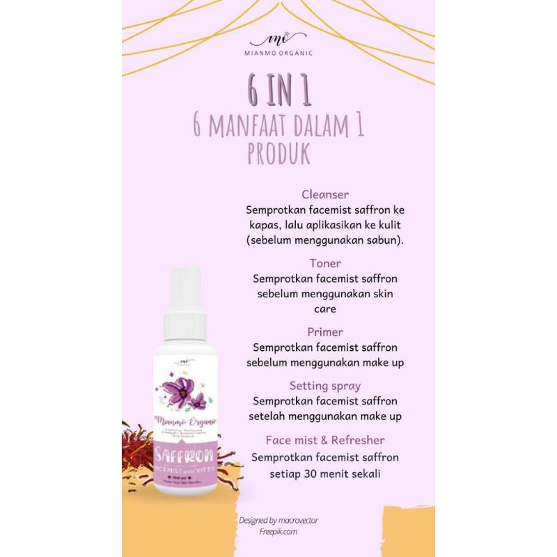 Facemist Saffron By Mianmo Organic Shopee Indonesia