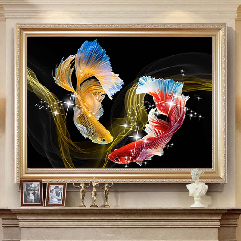 DIY Diamond Painting Full. ikan koi dan galaxy 80x60 cm D758