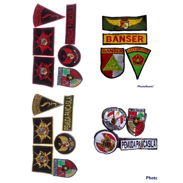 EMBLEM/BET BORDIR TIMBUL &amp; SKOTLET PEMUDA PANCASILA SATU SET