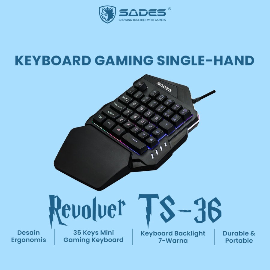 Keyboard Gaming Single Hand Sades REVOLVER TS 36 / TS36