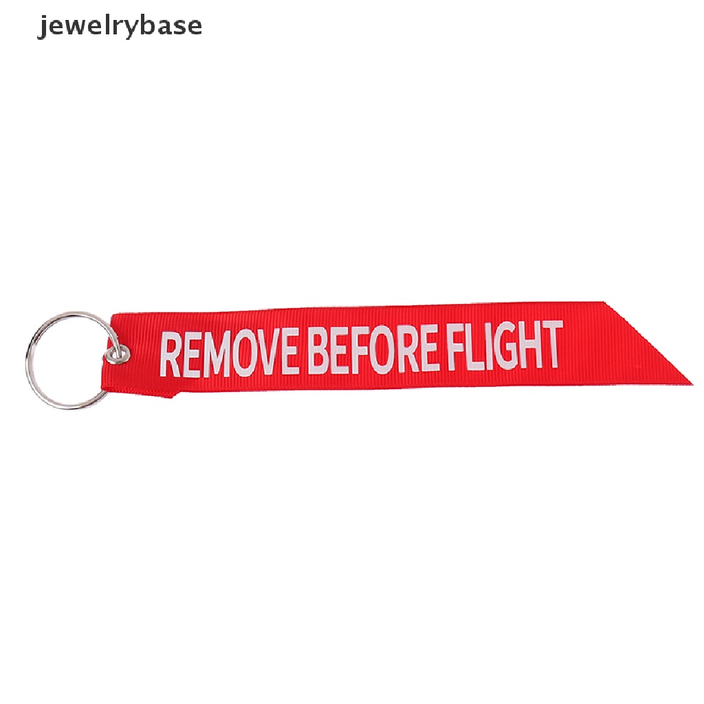 Gantungan Kunci Mobil Motif Bordir Tulisan Remove Before Flight Warna Merah Untuk Hadiah