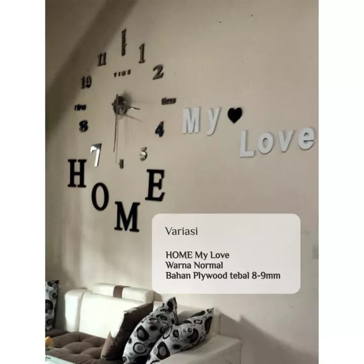 Hiasan Dinding Pajangan Walldecor tulisan HOME tulisan LOVE tulisan MY HOME simbol hati