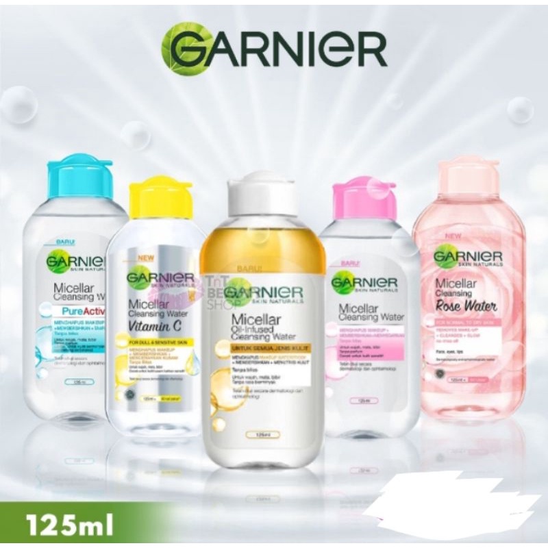 Garnier Micellar Cleansing Water 125ml PINK | BLUE Active | Oil Infused | VItamin C | Rose