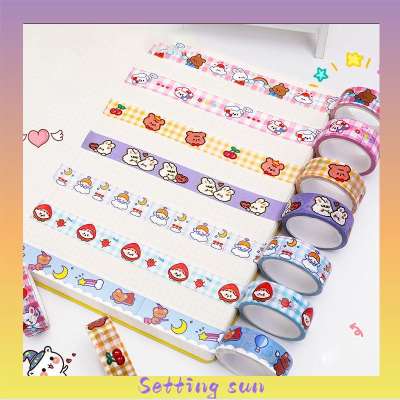 1 Pc Hewan Lucu Washi Tape Decor Masking Tape Jurnal Scrapbook Dekorasi DIY TN