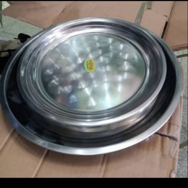 Nampan bulat stainless 40cm