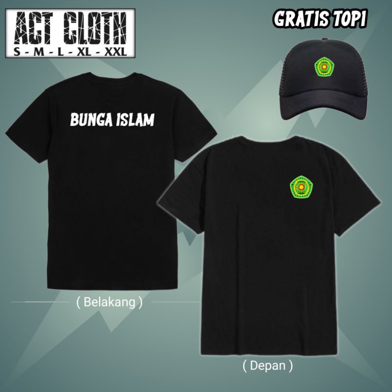 KAOS BUNGA ISLAM BONUS TOPI
