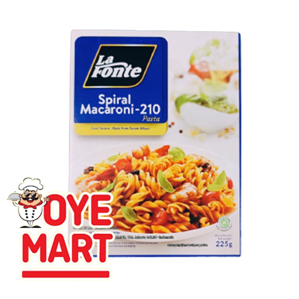 LA FONTE SPIRAL MACARONI NO.210 225GR / MAKARONI BENTUK SPIRAL